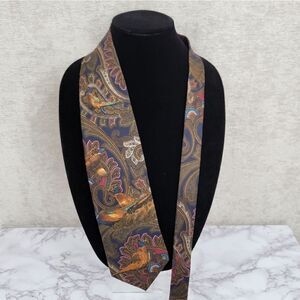 Courtenay Vintage Silk Pheasant and Paisley Necktie Men's Tie Preppy